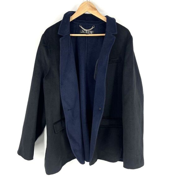 J Crew Jacket Size 24 Womens Black Leighton Blazer Double Faced Wool Coat Luxe - Picture 2 of 8